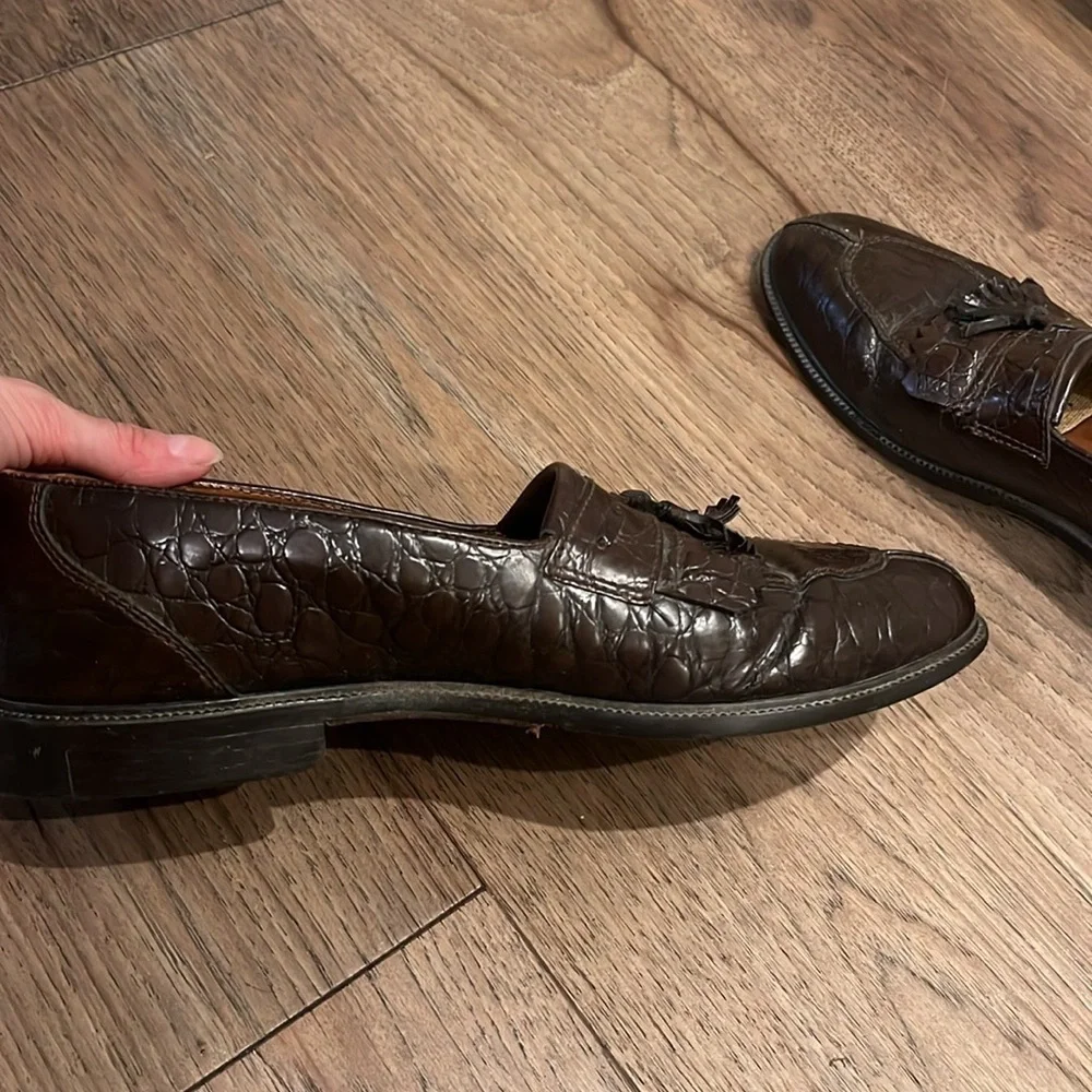 VERO CUOIO Donald J Pliner signature vintage leather tassel loafers, size 9.5